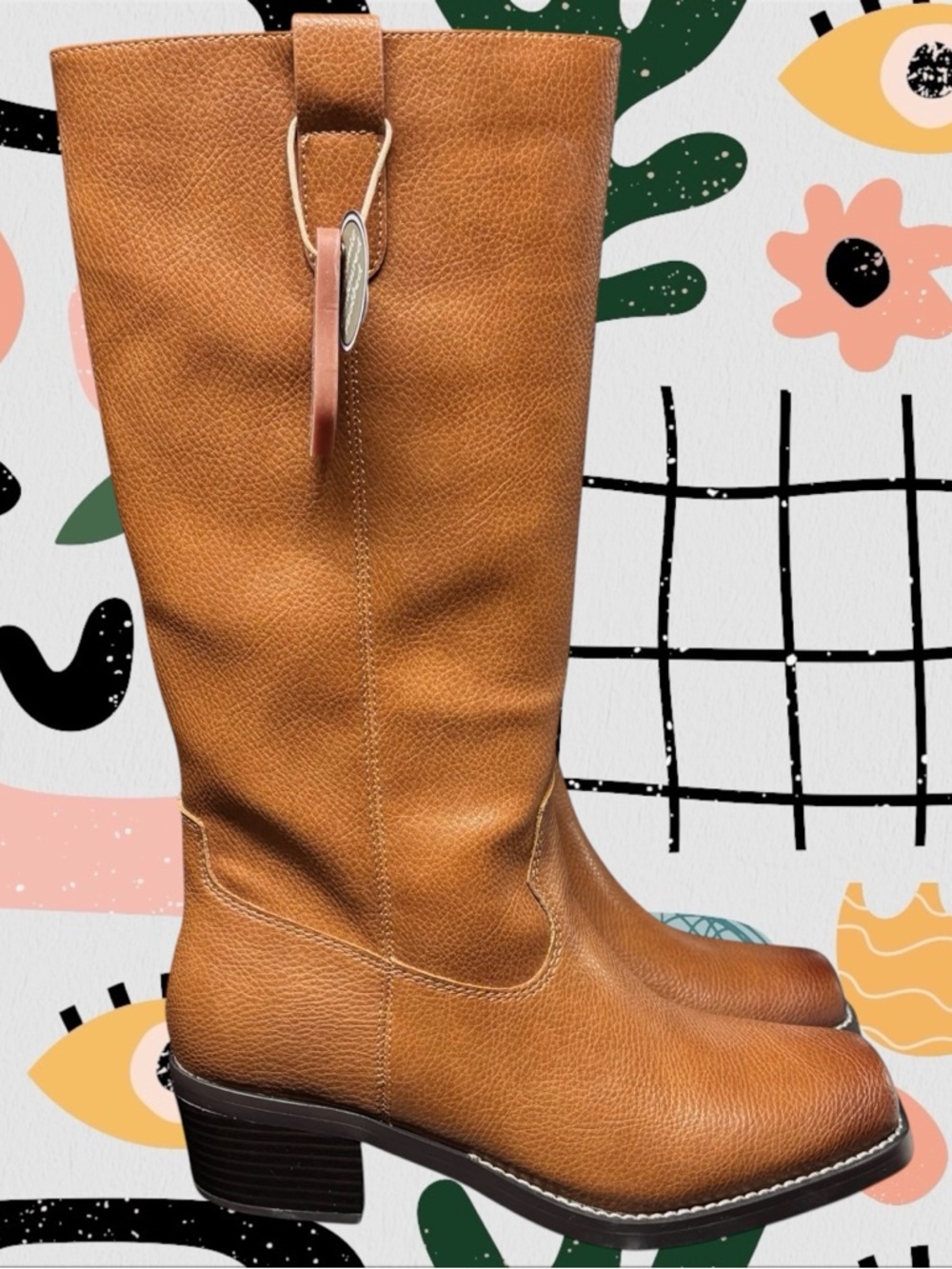 NWT✨ | MIA | Duston Brown Faux Leather Knee High Square Toe Boots